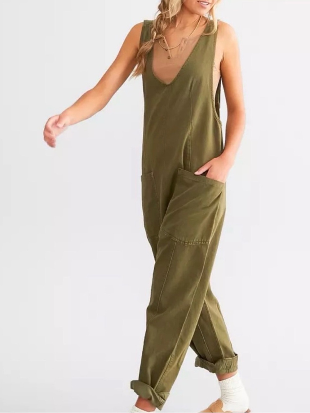 🌺FREE PEOPLE Denim overall pants 🌺 - Picture 2 of 9